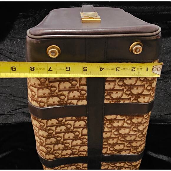 CHRISTIAN DIOR 1960s RARE Early Oblique Monogram Box Travel Bag - Picture 4 of 16